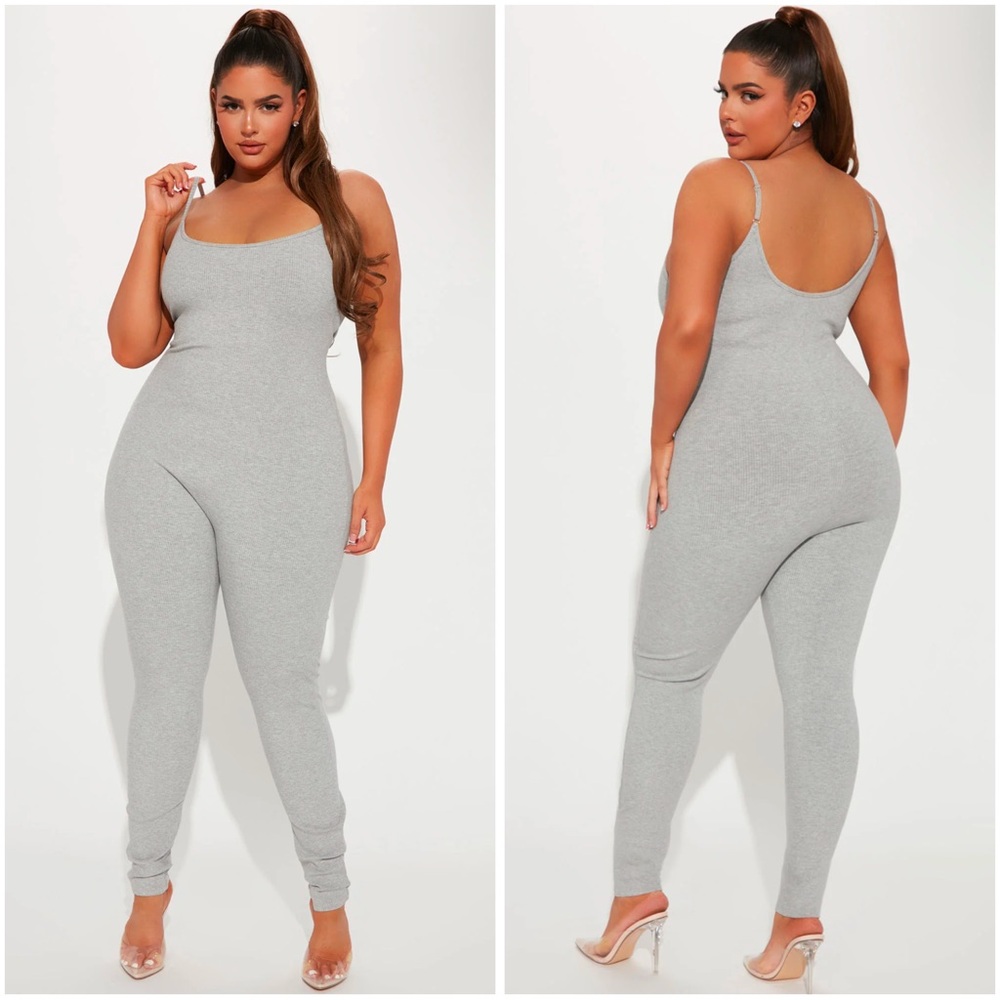 Nova Season Snatched Jumpsuit - Sz 1X - Heather Grey